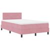 vidaXL Cama Box com colch&atilde;o com cabeceira Rosa 120 x 190 cm Veludo