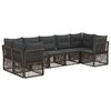 vidaXL Conjunto de Sof&aacute; de Jardim 7 unid. 7-N&uacute;mero de lugares Cinzento