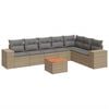 vidaXL 8 pcs conjunto de sof&aacute;s p/ jardim com almofad&otilde;es vime PE bege