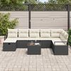 vidaXL Conjunto de Sofá de Jardim 9 pcs Preto Rattan Sintético