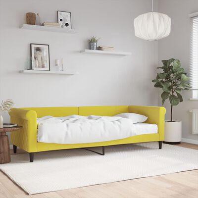 vidaXL Sofá-cama com colchão 80x200 cm veludo amarelo