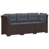 vidaXL Sof&aacute; de Jardim 3 Lugares com Almofadas visual Rattan PP