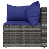 vidaXL 4 pcs conjunto lounge de jardim c/ almofad&otilde;es vime PE cinzento