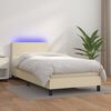 vidaXL Cama box spring c/ colch&atilde;o/LED 100x200cm couro artificial creme