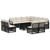 vidaXL Conjunto de Sof&aacute; de Jardim 12 unid. Preto e Branco Creme