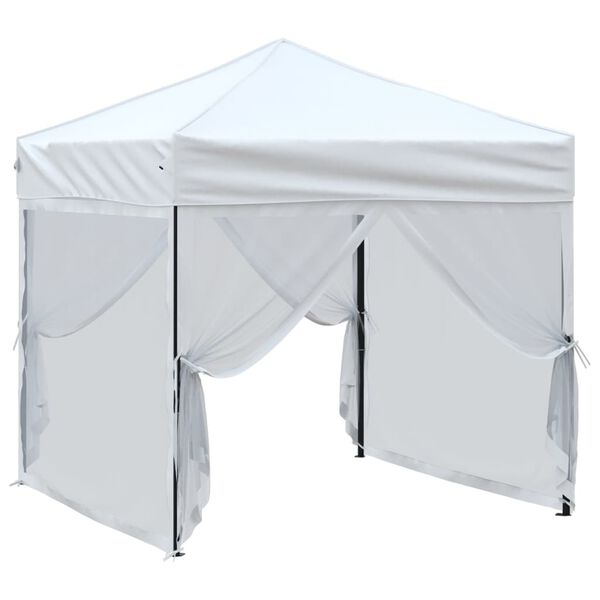 vidaXL Tenda para festas dobrável com paredes laterais 2x2 m branco