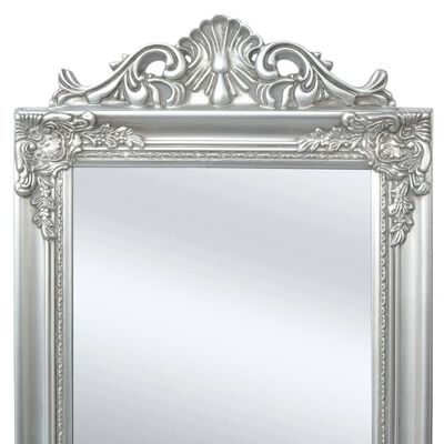 vidaXL Espelho de pé, estilo barroco, 160x40 cm, prateado