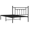 vidaXL Estrutura de cama com cabeceira 100x200 cm metal preto