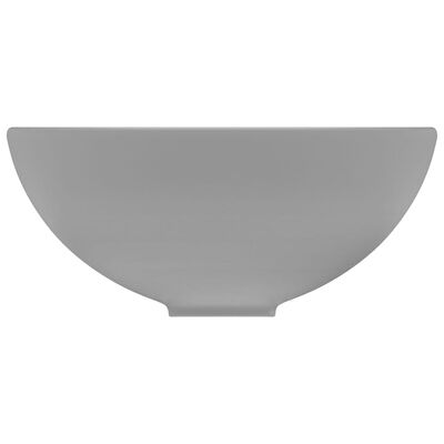 vidaXL Lavatório WC luxuoso redondo 32,5x14cm cerâmica cinzento mate