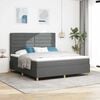 vidaXL Cama Box com colch&atilde;o Cinza Escuro 180 x 200 cm tecido