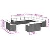 vidaXL 13 pcs conjunto de sofás de jardim com almofadões vime PE preto