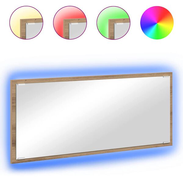 vidaXL Espelho Carvalho Artesanal 90 x 8,5 x 37 cm Madeira processada