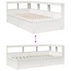vidaXL Cama com estante sem colch&atilde;o 90x200 cm pinho maci&ccedil;o branco