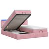vidaXL Cama Ottoman com Colch&atilde;o e LED Rosa 180 x 200 cm Veludo