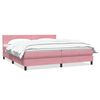 vidaXL Cama com molas/colch&atilde;o 180x210 cm veludo Rosa