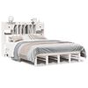 vidaXL Cama com estante sem colch&atilde;o 140x190 cm pinho maci&ccedil;o branco
