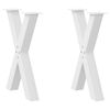 vidaXL P&eacute;s para mesa de jantar em formato de X, 2 pe&ccedil;as, branco, 50x(72-73) cm, a&ccedil;o
