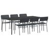 vidaXL Conjunto de sala de jantar 7 unid. Antracite A&ccedil;o