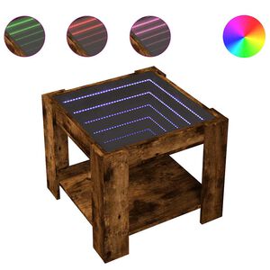 vidaXL Mesa de centro c/ LEDs 53x53x45 cm derivados de madeira