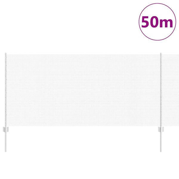 vidaXL Cerca com Poste Prateado 1 x 50 m A&ccedil;o
