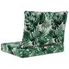 vidaXL Almofada para Sof&aacute; Externo 2 pcs Padr&atilde;o de Folhas Poli&eacute;ster