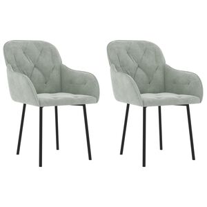 vidaXL Cadeiras de jantar 2 pcs veludo cinzento-claro