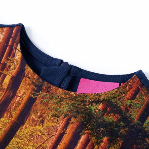 Vestido de manga comprida para crian&ccedil;a azul-marinho 140