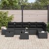 vidaXL Conjunto de Sof&aacute; de Jardim com almofada 8 pcs Preto vime PE