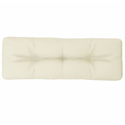 vidaXL Almofadão para sofá de paletes 120x40x12 cm tecido creme
