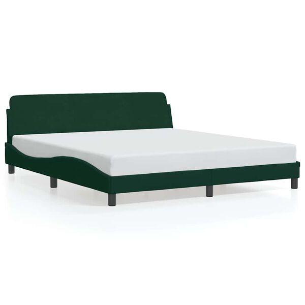 vidaXL Estrutura de cama Dover 180x200 cm veludo verde-escuro