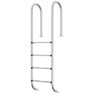 vidaXL Escada de piscina 54x38x184,5 cm 304 a&ccedil;o inoxid&aacute;vel