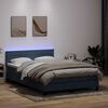 vidaXL Cama box spring c/ colch&atilde;o e LED 160x220 cm veludo cinzento-escuro