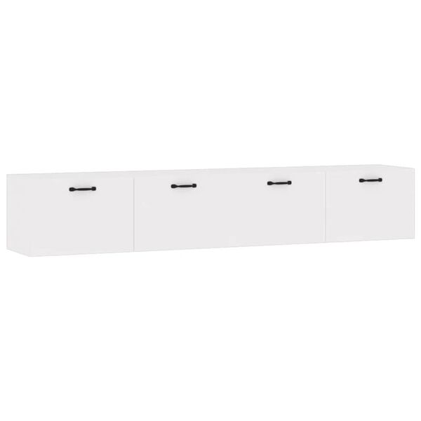 vidaXL Arm&aacute;rios parede 2pcs 100x36,5x35 cm derivados de madeira branco