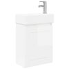 vidaXL Conjunto de M&oacute;veis de Banheiro com Torneira Branco Brilhante
