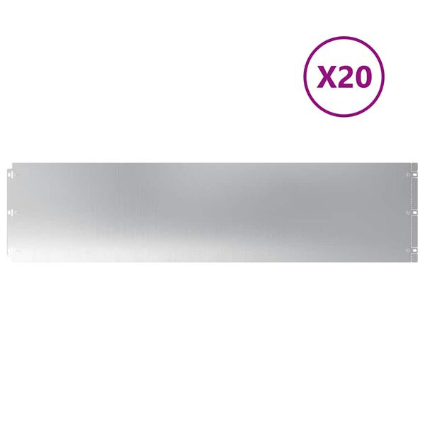 vidaXL Bordas de relvado 20 unid 25x103 cm a&ccedil;o galvanizado