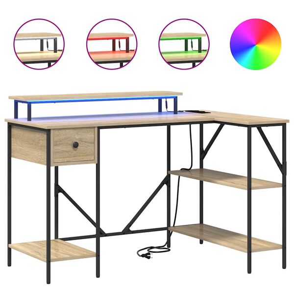 vidaXL Mesa Carvalho Sonoma 120 x 79 x 86,5 cm Madeira processada