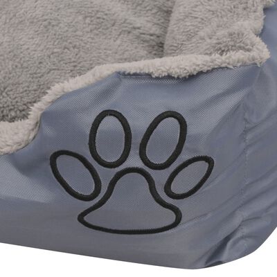 vidaXL Cama para cães com almofada acolchoada tamanho L cinzento