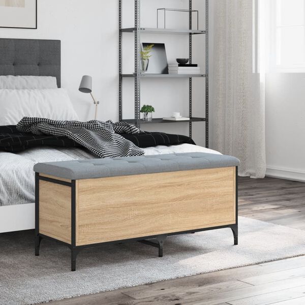 vidaXL Banco arruma&ccedil;&atilde;o 102x42x45 cm derivados madeira carvalho sonoma