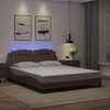 vidaXL Estrutura de cama Viana com LED sem colch&atilde;o 160x200cm castanho