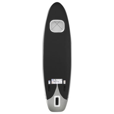 vidaXL Conjunto prancha de paddle SUP insuflável 360x81x10 cm preto