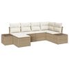 vidaXL Conjunto de Sof&aacute; de Jardim 6 pcs Bege e Creme vime PE