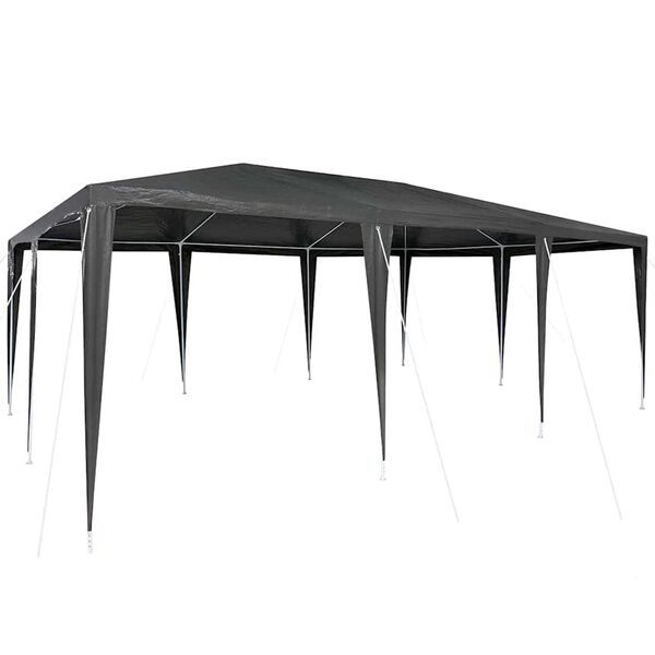 vidaXL Tenda de Festa Antracite 600 x 400 x 266 cm Polietileno e A&ccedil;o