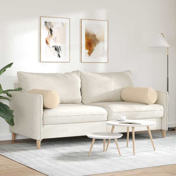 vidaXL Almofadas de Apoio 2 pcs Creme &Oslash; 25 x 70 cm