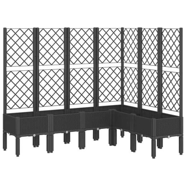 vidaXL Vaso/floreira de jardim c/ treliça 160x120x142 cm PP preto