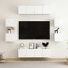 vidaXL 8 pcs conjunto de m&oacute;veis de TV contraplacado branco