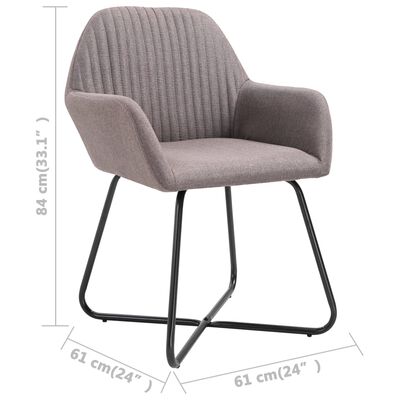 vidaXL Cadeiras de jantar 4 pcs tecido cinzento-acastanhado