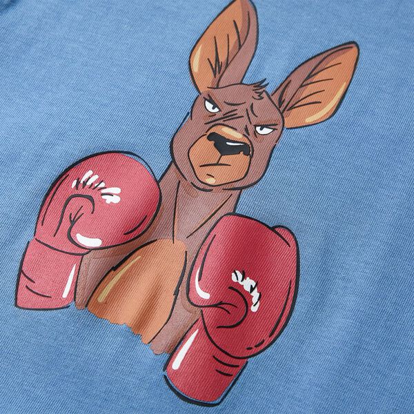 T-shirt infantil com mangas curtas azul-m&eacute;dio 104