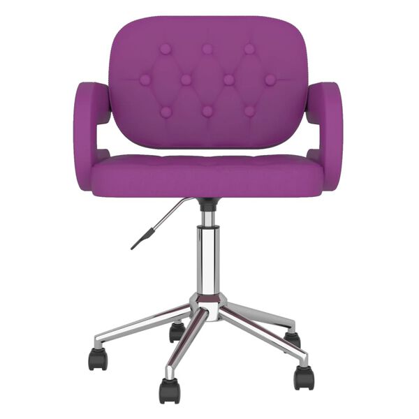 vidaXL Cadeiras de jantar girat&oacute;rias 2 pcs couro artificial roxo