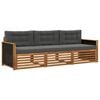 vidaXL Conjunto de Sof&aacute;s para Exterior 3 unid. Natural e Antracite