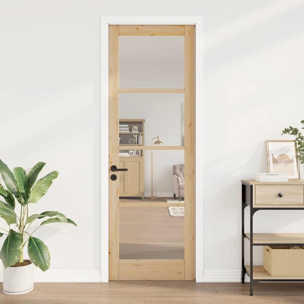 vidaXL Porta Interior com Vidro ORKDAL Castanho 78 x 232 cm
